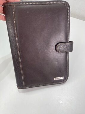 Franklin Covey  Planner Compass Organizer Dark Brown Leather 9x6''